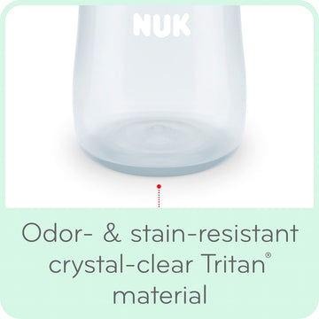 NUK Learner Cup, 10 Ounce, Tritan Gray Star - BPA Free, Spill Proof Sippy Cup