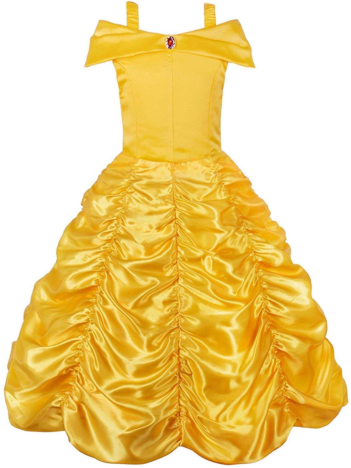 Jerrisapparel Princess Dress Off Shoulder Layered Costume For Little Girl (6 Years, Yellow With Accessories)