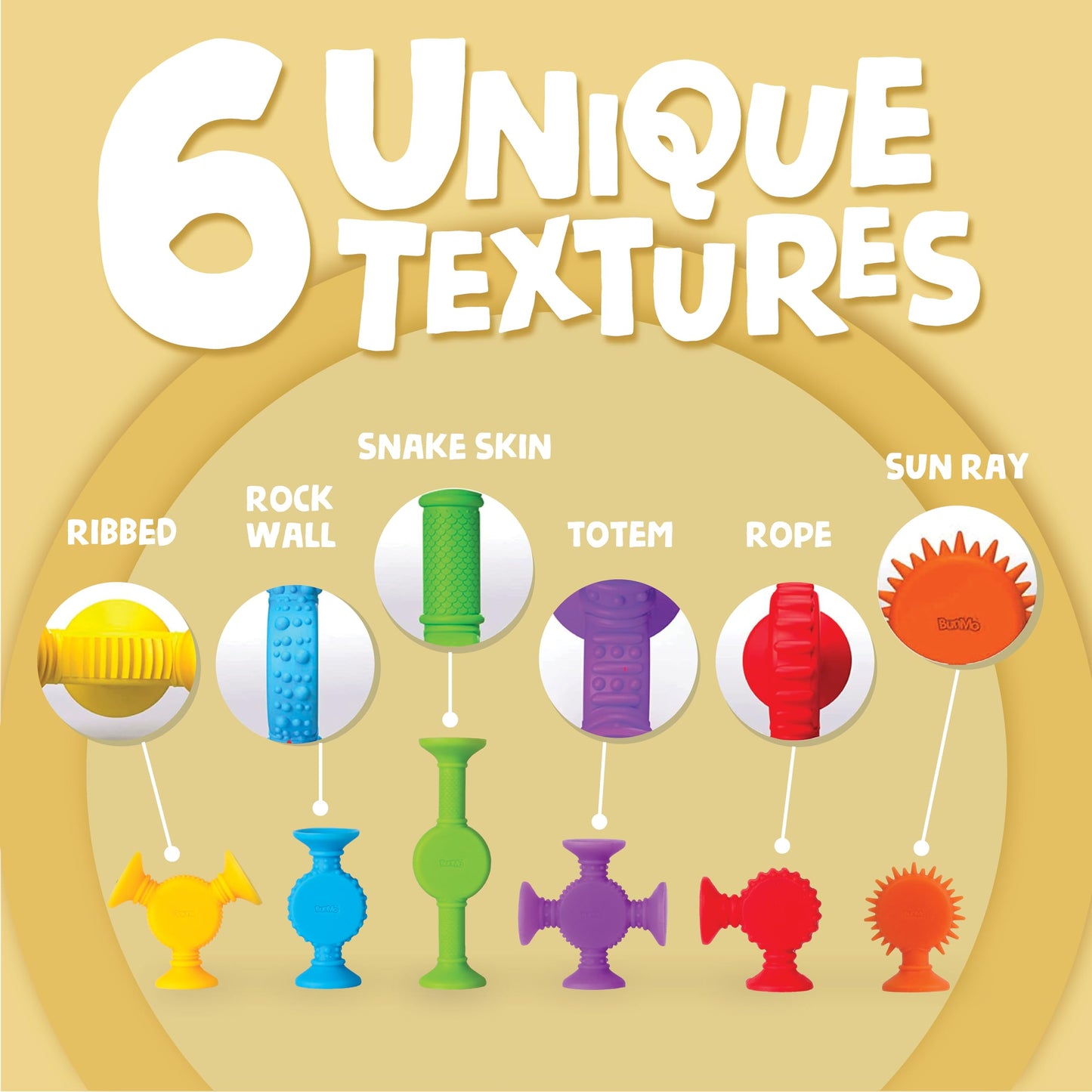BUNMO Textured Suction Bath Toys 44pcs | Connect, Build, Create | No Mold Bath Toy | Fine Motor Skills | Stimulating & Addictive