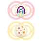 Mam Perfect Night Baby Pacifier, Patented Nipple, Glows In The Dark, 2 Pack, 16+ Months, Pink,2 Count (Pack Of 1)