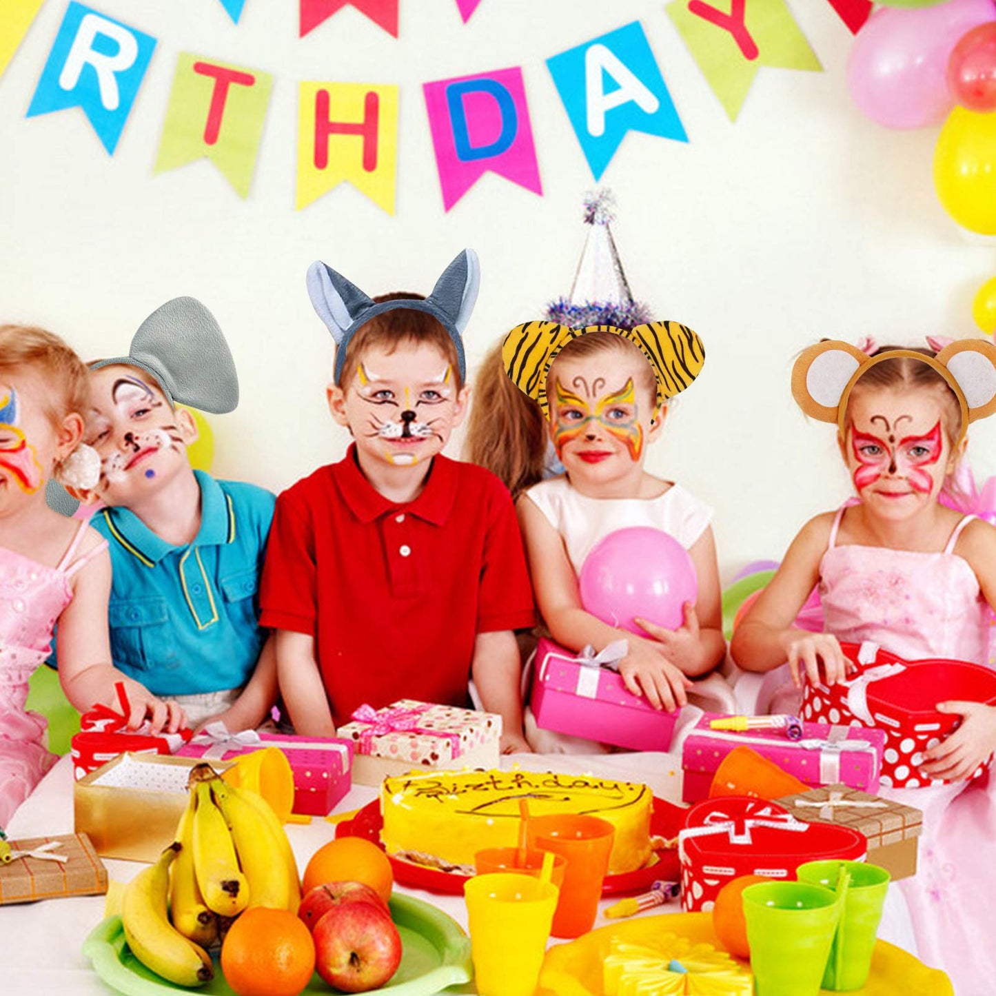 Flying Childhood Animal Ears Headband For Kids Adults Party, Jungle Woodland Safari Zoo Headbands For Birthday