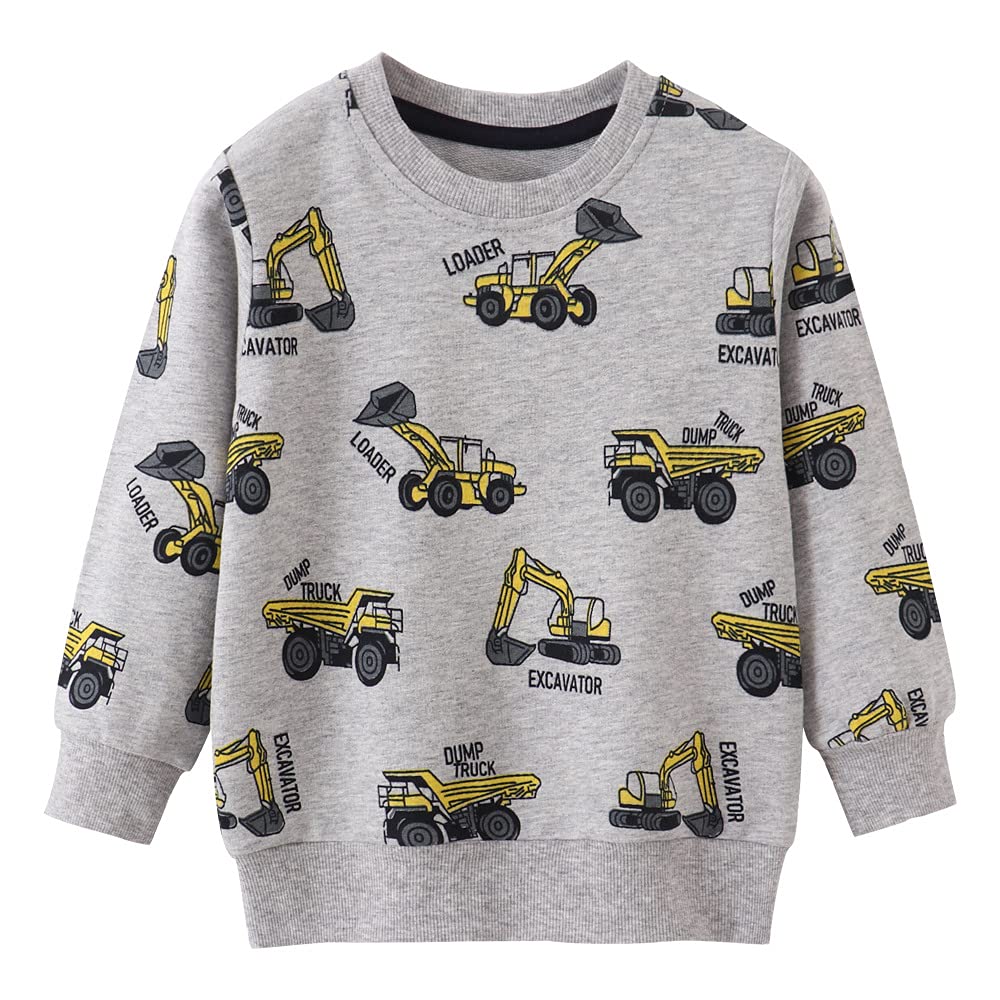 Akyzic Boy Dinosaur Sweatshirts Toddler Long Sleeve Cotton Pullover Cartoon T-Sh WBBAPB099N4D33Q
