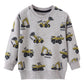 Akyzic Boy Dinosaur Sweatshirts Toddler Long Sleeve Cotton Pullover Cartoon T-Shirts Sport Top Tee For Kids 2-7T Excavator-8073-