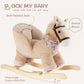 Rock My Baby Rocking Horse, Baby Animal Rocking Horse with Seat, Ride on Horse, Plush Rocking Horse with Realistic Sound, Wooden