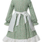 Fccam Prairie Dresses For Girls Pioneer Costume 19Th Century Long Sleeves Colonial Dress Green Xl Age Over 4 Years Old