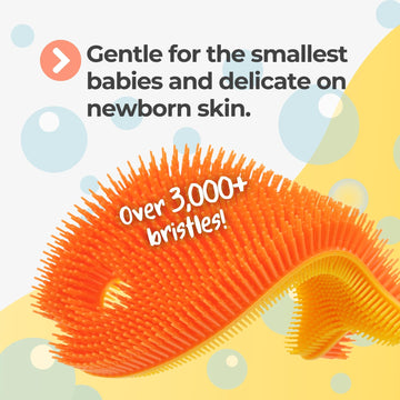 Innobaby Bathin' Smart Silicone Bath Scrub For Babies Toddlers And Adults In Double Sided Sensory Fish Shape, Gently Exfoliate F