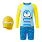 The Morning Play Kids Boys Swimming Costume Set, TShirt, Shorts And Cap, 3Piece (In, Age, 10 Years, 11 Years, Regular, Dino Bl