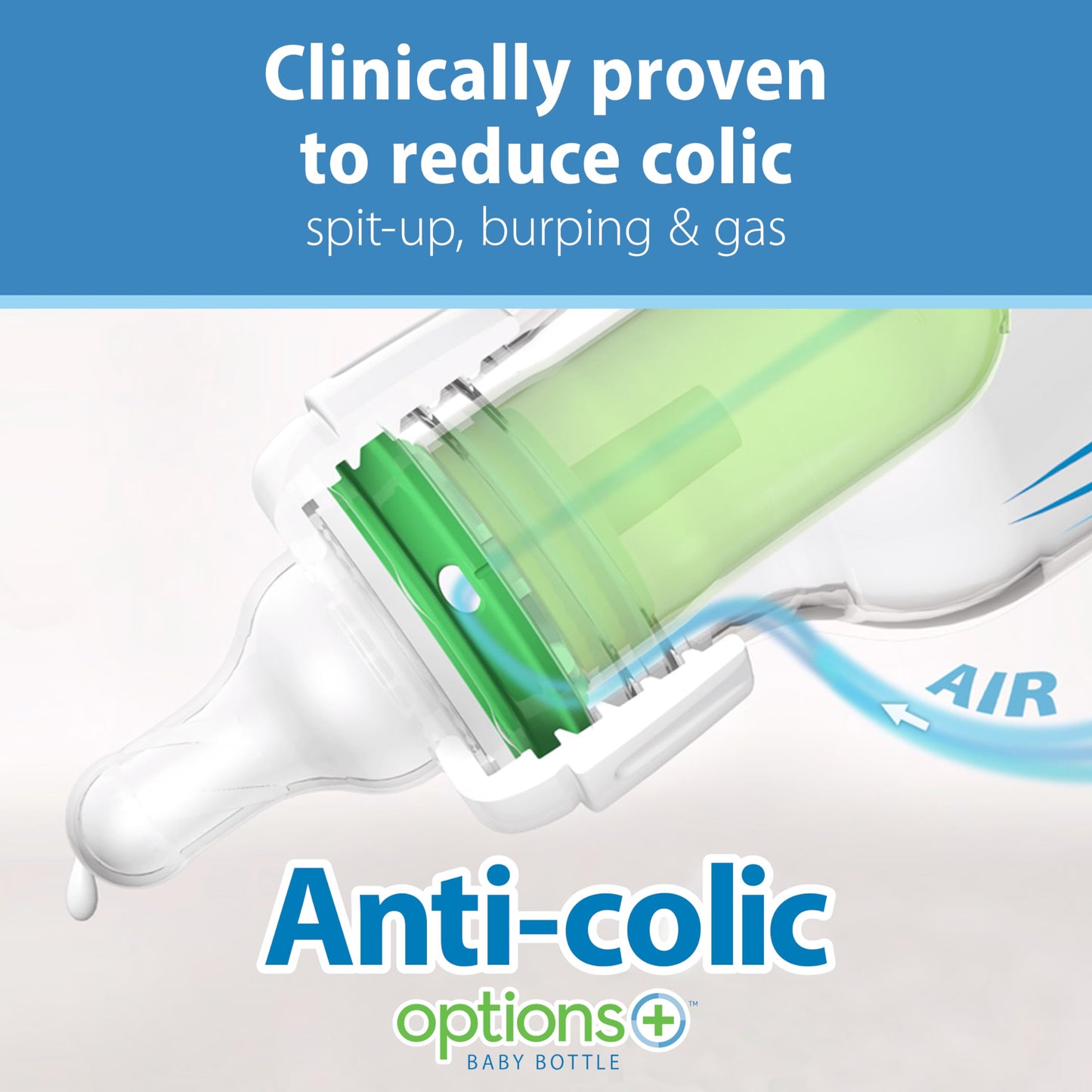 Dr. Brown'S Natural Flow Anti-Colic Options+ Narrow Baby Bottle, Bear & Owl, 8 Oz/250 Ml, With Level 1 Slow Flow Nipple, Bpa Fre