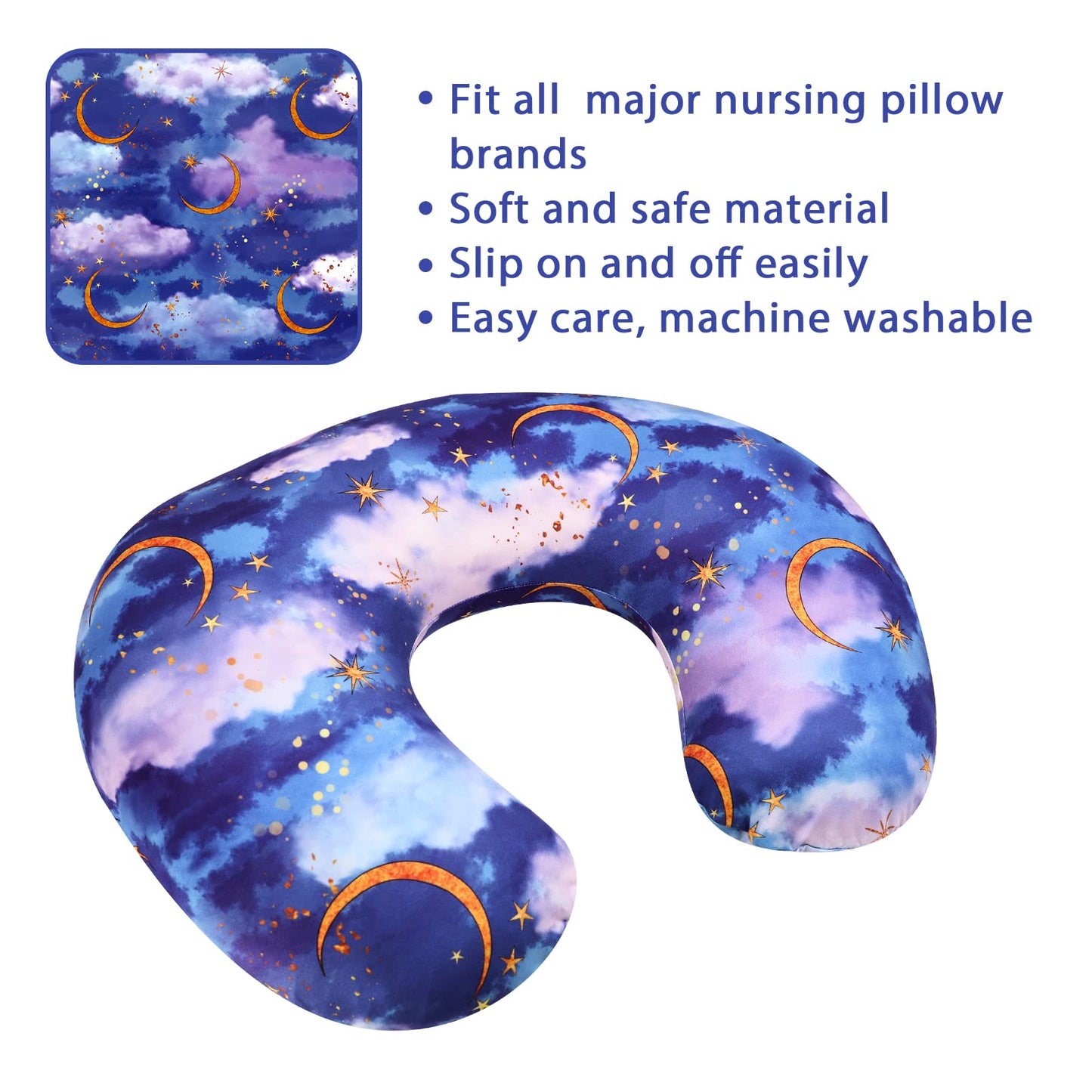 Nursing Pillow Cover Stretchy Removable Cover For Breastfeeding Pillows, Ultra Soft Comfortable Slipcover For Baby Girl And Boy,