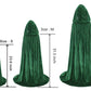 Makroyl Kids Velvet Cloak Cape With Hooded For Halloween Christmas Cosplay Costumes (Small, Green)