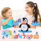 BAKAM Penguin Balance Scale & Number Counting Blocks Games for Kids Ages 3-5, Montessori Math Games for Kids 5-7, Preschool Kind