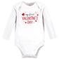 Hudson Baby Unisex Baby Cotton Long-Sleeve Bodysuits, Valentine Sweetheart, 9-12 Months