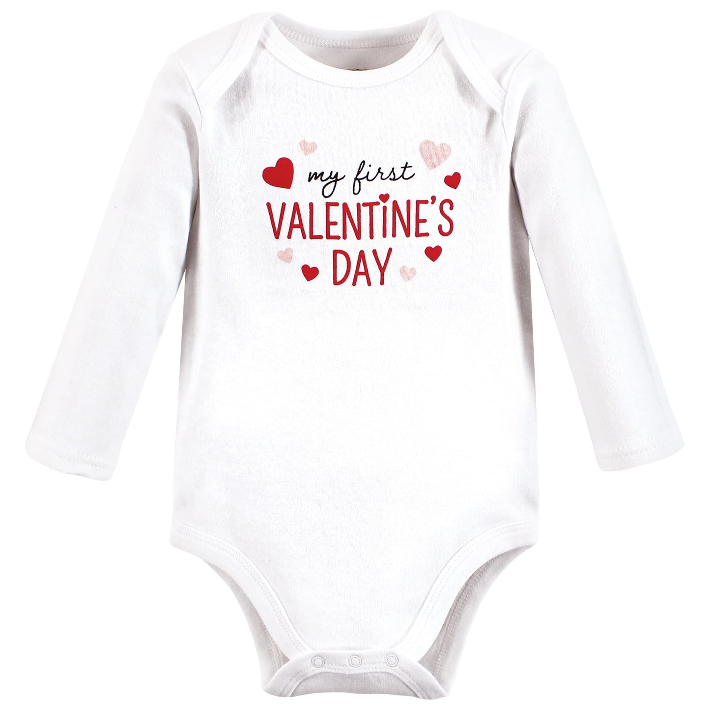 Hudson Baby Unisex Baby Cotton Long-Sleeve Bodysuits, Valentine Sweetheart, 9-12 Months