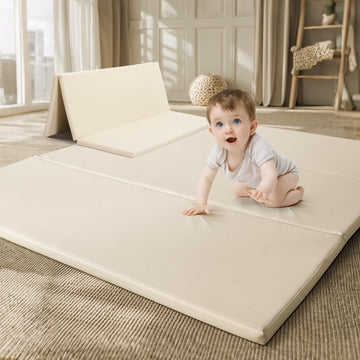 Todiby Foam Baby Play Mat: Pu Leather Waterproof Kids Playmat - Trifold Floor Mat - Large Play Mat For Playpen Thick Pad Fodable