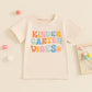 Toddler Baby Girl Back To School Outfit Kindergarten Pre K First Grade Short Sleeve T-Shirt First Day Of School Tops (Kindergart