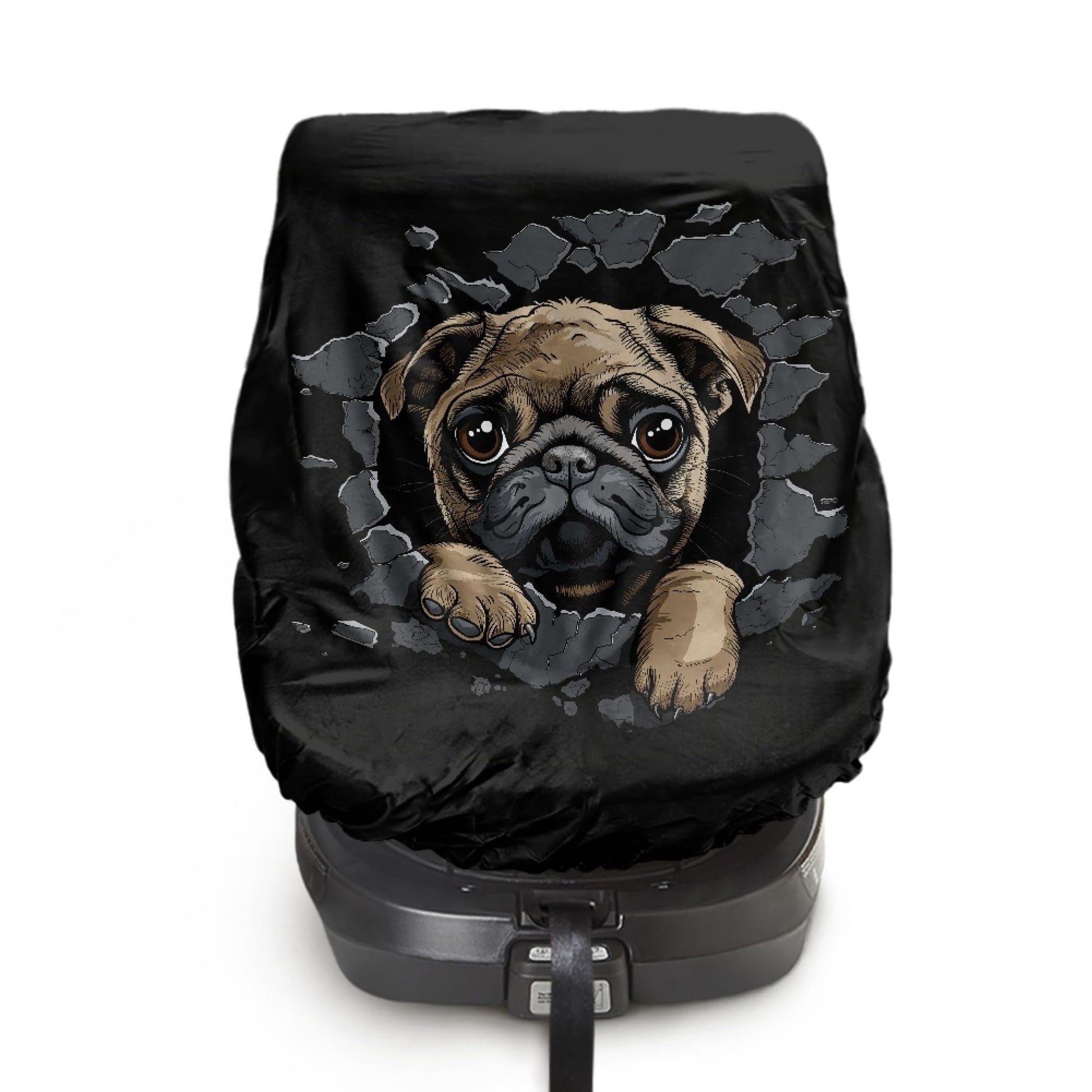 NDISTIN Cute Pug Baby Car Seat Sun Shade Cover Universal Size Toddler Car Seat Cover Heat Protector Keep Your Babys Carseat at 