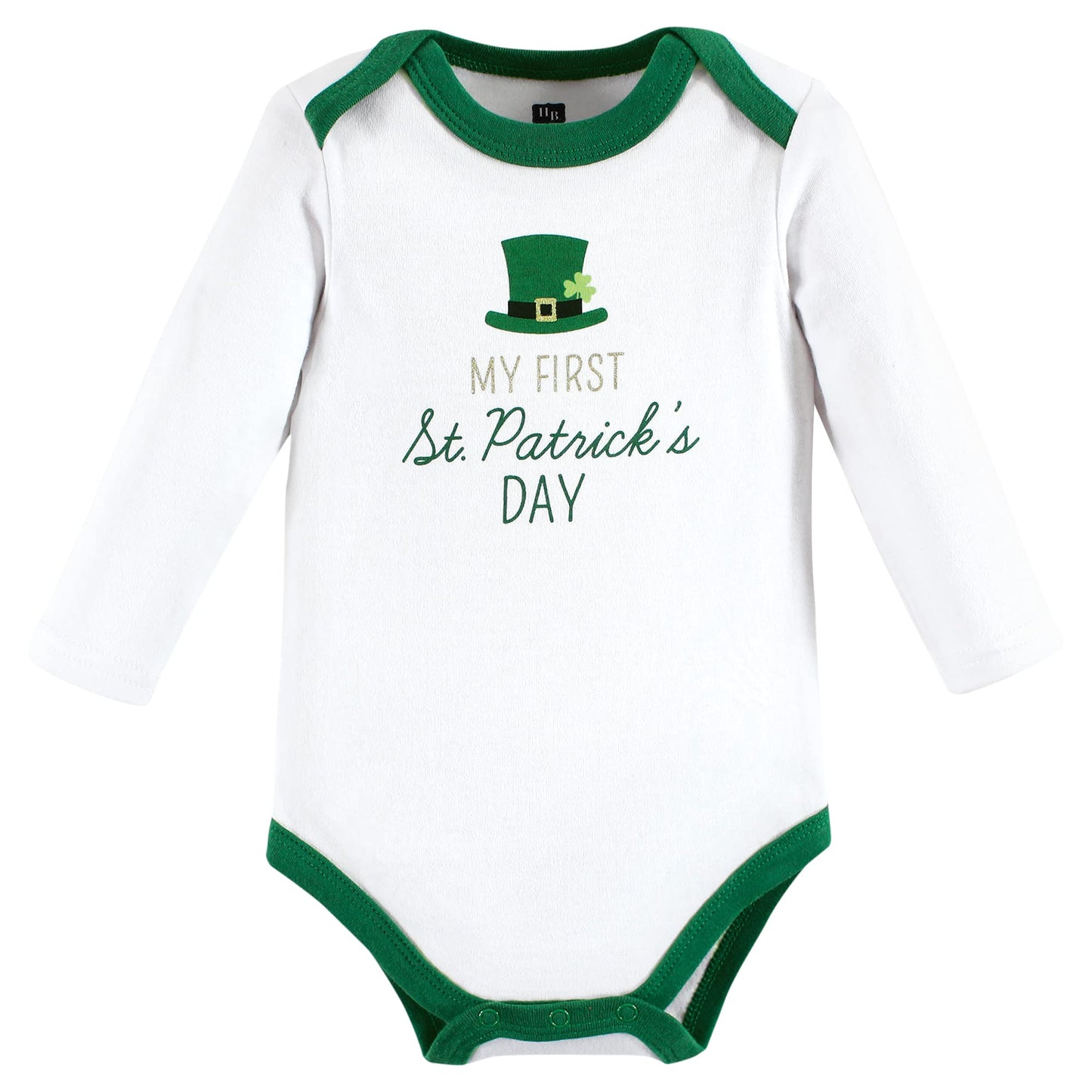 Hudson Baby Unisex Baby Cotton Long-Sleeve Bodysuits Lucky Charm, 3-6 Months
