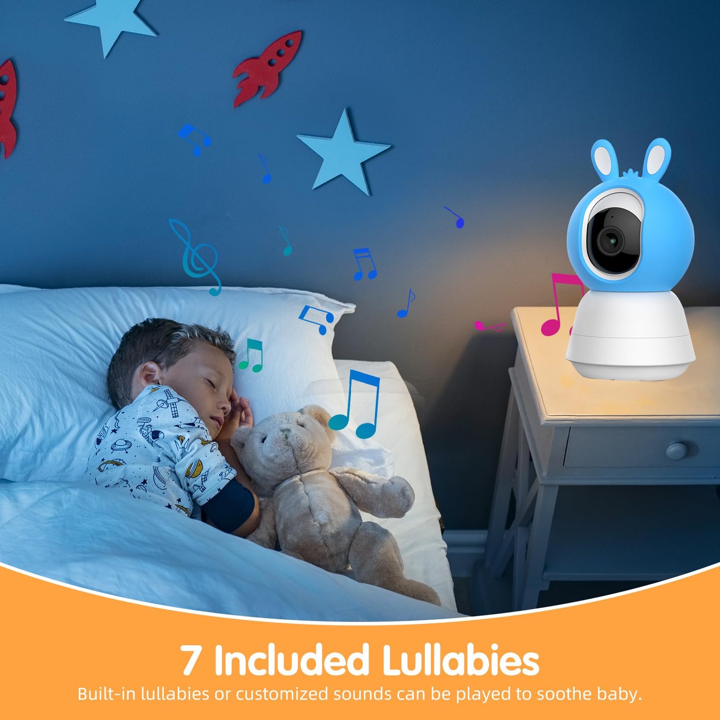 Lnbei Wifi Baby Monitor With Camera And Audio, 5' 1080P Video Baby Monitor, Motion Detection, Hd Night Vision, Remote Ptz, 2-Wa