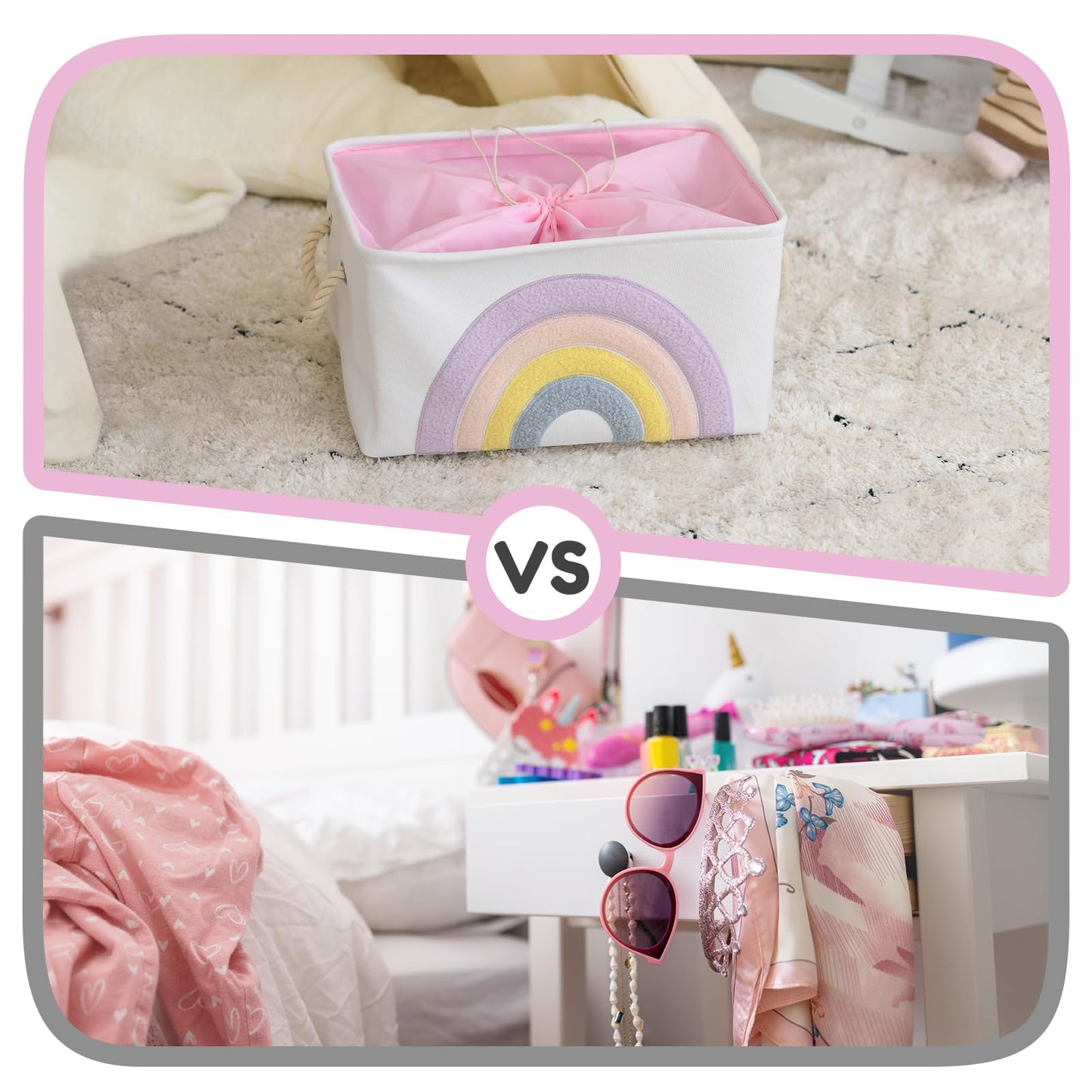 Inough Storage Basket Baby Toy Basket, Baby Gift Baskets Empty Toys Storage Organizer Storage Bins Girls Storage Baskets With Dr
