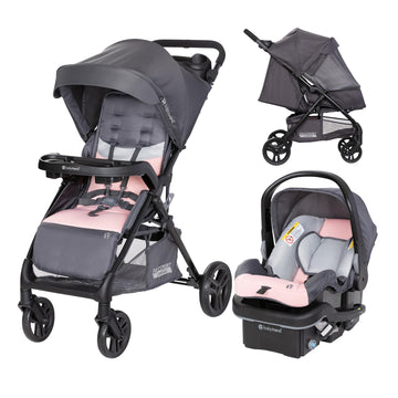 Baby Trend Passport Carriage Stroller Travel System with EZ-Lift Infant Car Seat, Dash Pink