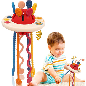 Vivatra Montessori Teething Toy Set For Toddlers  FoodGrade Pull String, Perfect For 6+ Months Babies, Boys & Girls, Learning 