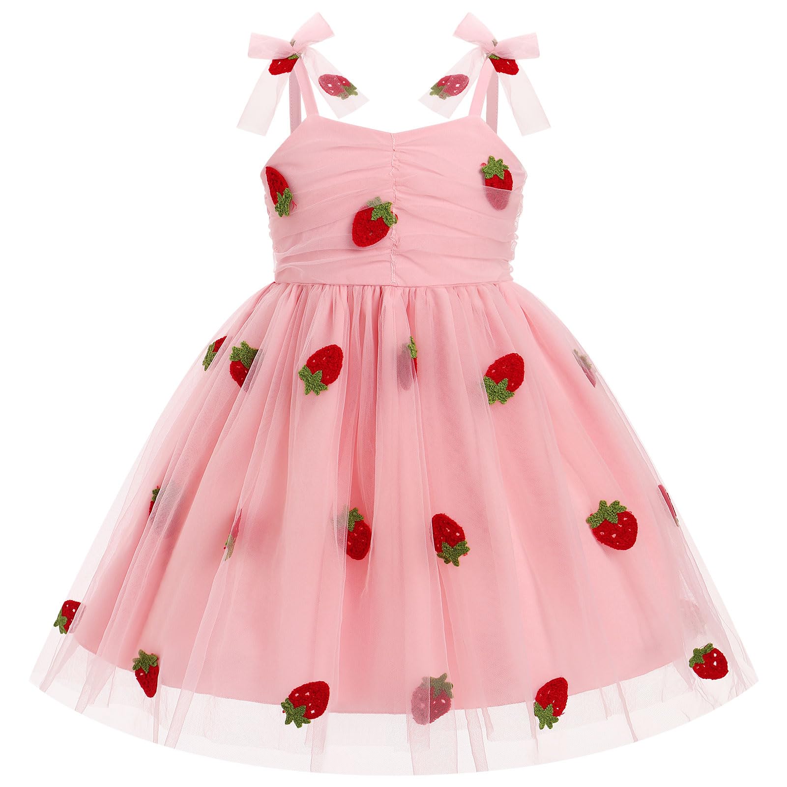 Imekis Toddler Strawberry Dress: Fairy Dresses For Girls Baby 1St 2Nd Birthday Outfit Cake Smash Photoshoot Kids Princess Tutu T