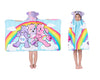Care Bears Bath/Pool/Beach Soft Cotton Terry Hooded Towel Wrap, 24 In X 50 In, By Franco Kids
