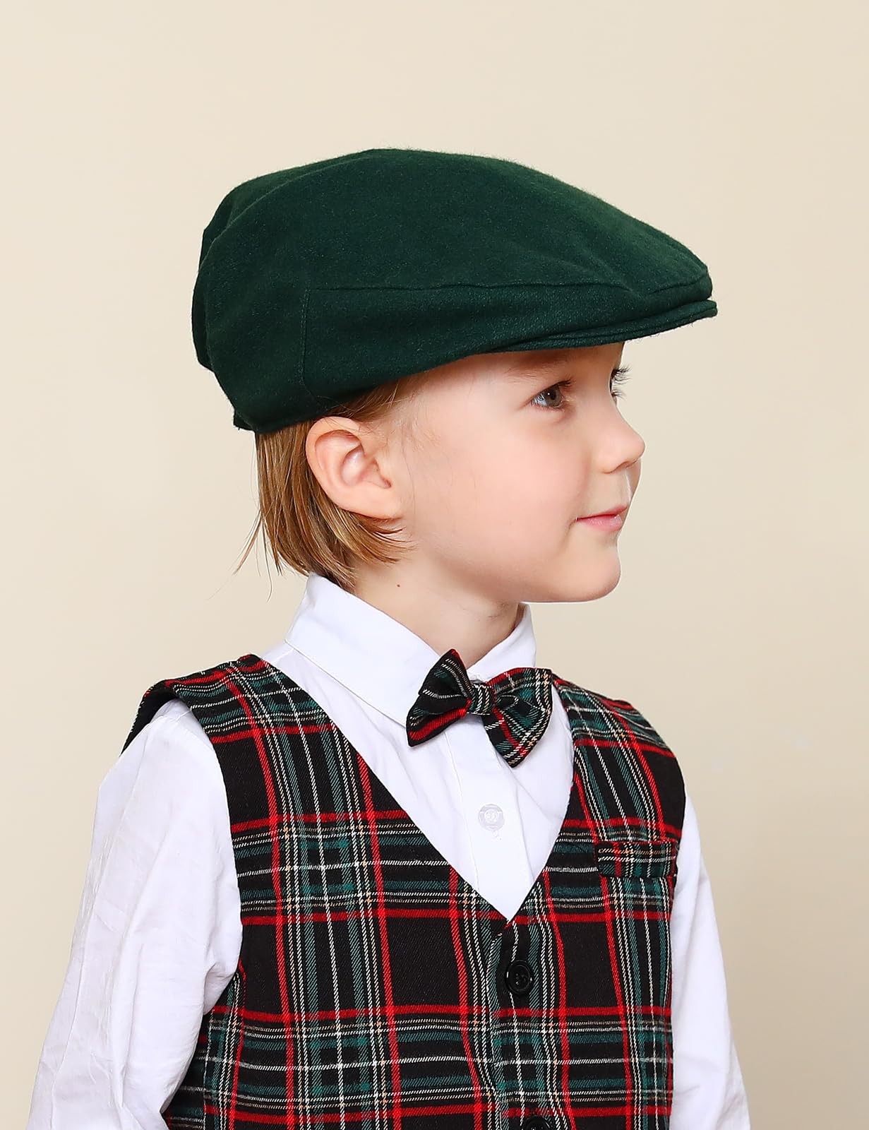 A&J Design Baby Newsboy Cap Toddler Boy Beret Scally Irish Christmas Hat Green 2-3T