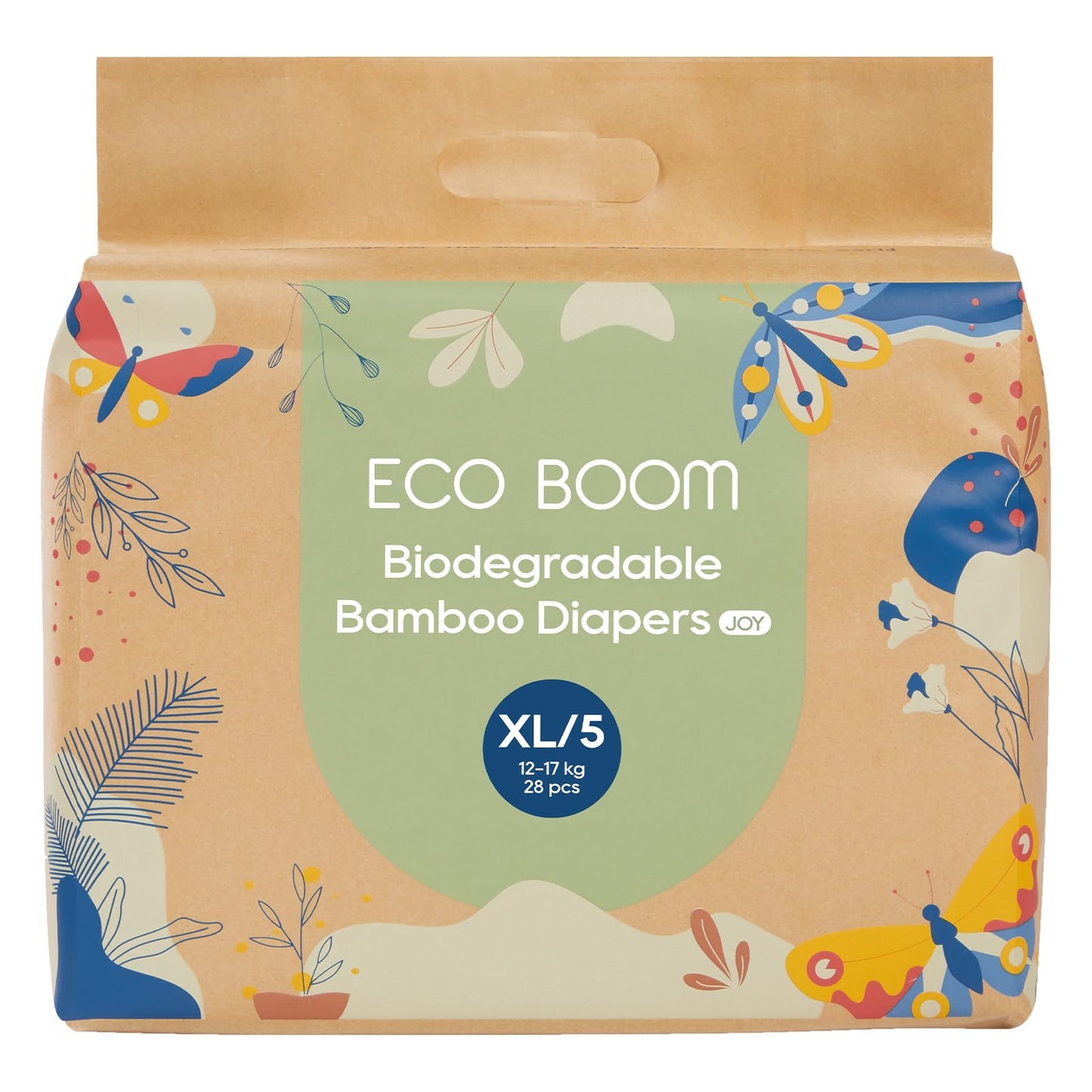 Eco Boom Size 5 Diapers, Bamboo Viscose Diapers, Sustainable, Paper Packaging
