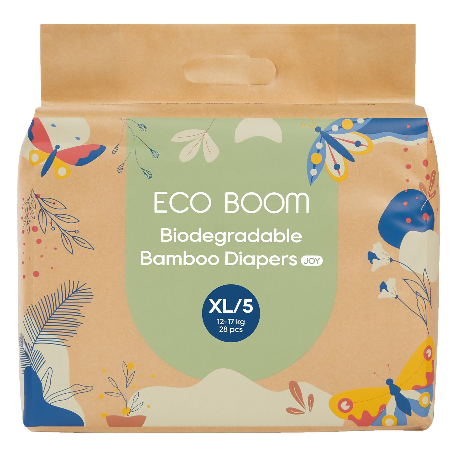 Eco Boom Size 5 Diapers, Bamboo Viscose Diapers, Sustainable, Paper Packaging