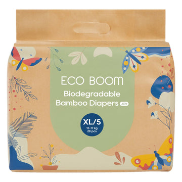 Eco Boom Size 5 Diapers, Bamboo Viscose Diapers, Sustainable, Paper Packaging