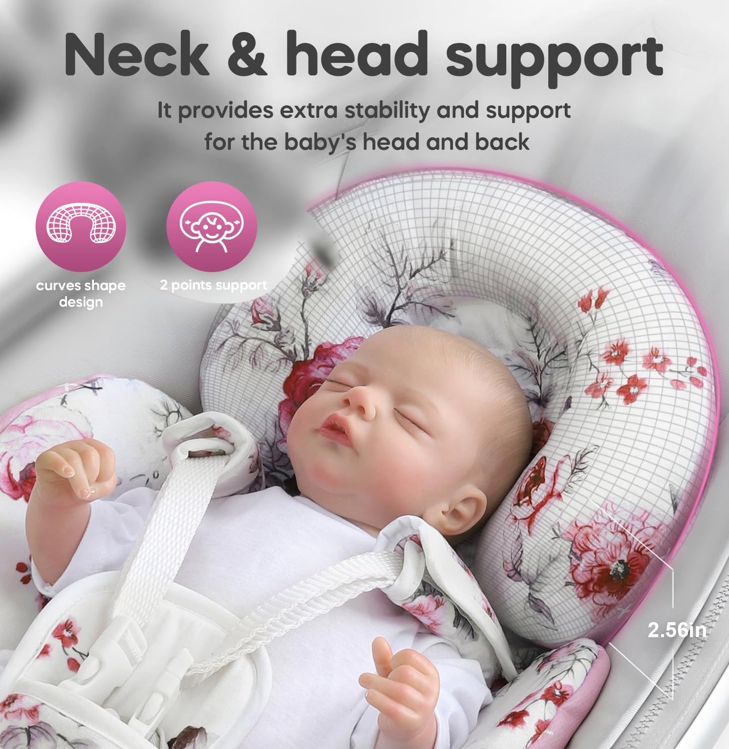 Mamatepe Infant Insert Compatible With 4Moms Mamaroo Rockaroo & Graco Duetsoothe Swing, Reversible Newborn Insert Head & Body Su