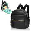 Mini Diaper Bag Backpack Mominside Small Baby Diaper Bag With 11 Pockets, Leather Travel Baby Bag For Baby Girls Boys, Diaper