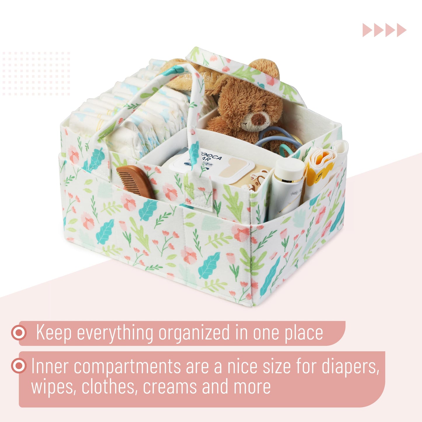 Mr. Pen- Baby Diaper Caddy Organizer, Blooming Palette, Diaper Organizer, Car Diaper Caddy, Baby Caddy Organizer, Portable Diape