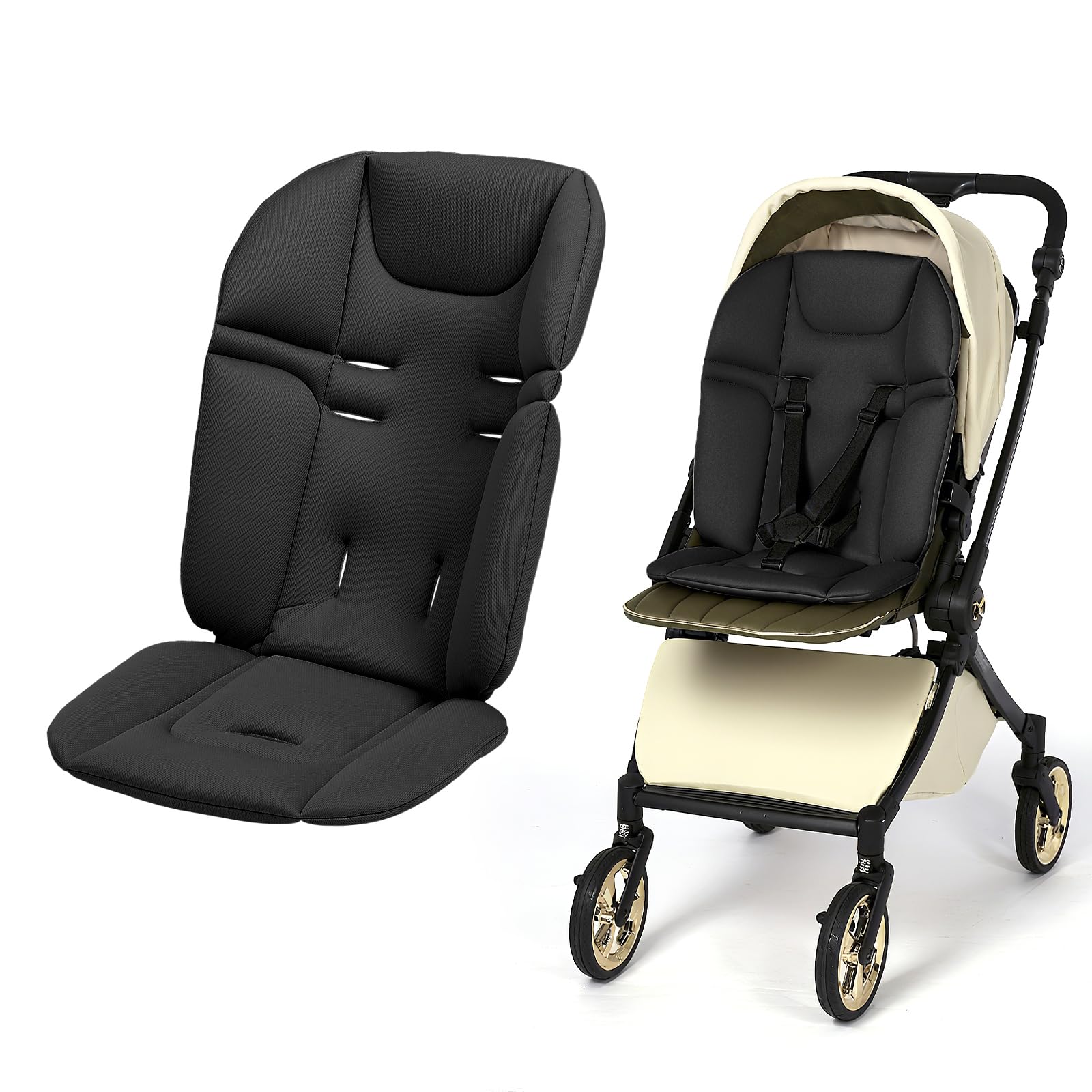 Baby Stroller Seat Liner for Most Models, Breathable Fabric Stroller Seat Liner Insert, Ensure Comfort and Support on The Go, St