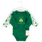 Hudson Baby Unisex Baby Cotton Long-Sleeve Bodysuits St Patricks Rainbow, 6-9 Months