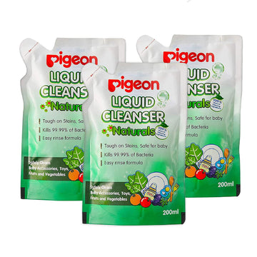 Pigeon Liquid Cleanser 200 Ml (Pack Of 3) | Total 600 Ml | Suitable For Baby Feeding Bottles & Accessories | Multi-Purpose Clean