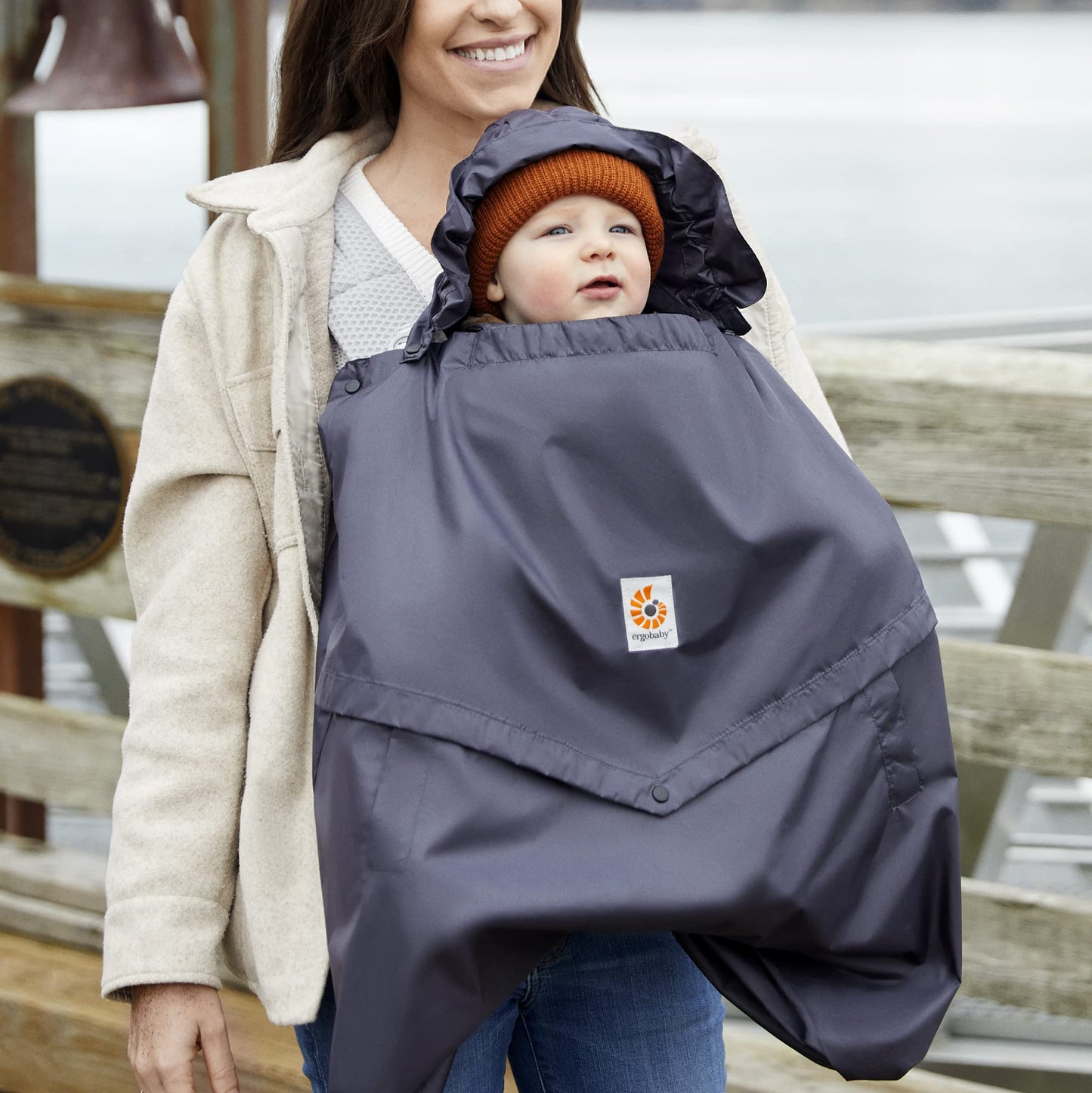 Ergobaby Water Resistant Baby Carrier Rain And Wind Cover, Charcoal