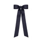 Wee Ones Girls' Mini Grosgrain Bowtie with Knot Wrap and Stream Tails, 8 Streamer, Navy