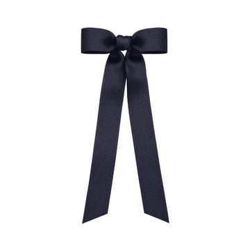 Wee Ones Girls' Mini Grosgrain Bowtie with Knot Wrap and Stream Tails, 8 Streamer, Navy