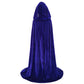 Makroyl Kids Velvet Cloak Cape With Hooded For Halloween Christmas Cosplay Costumes (Small, Blue)