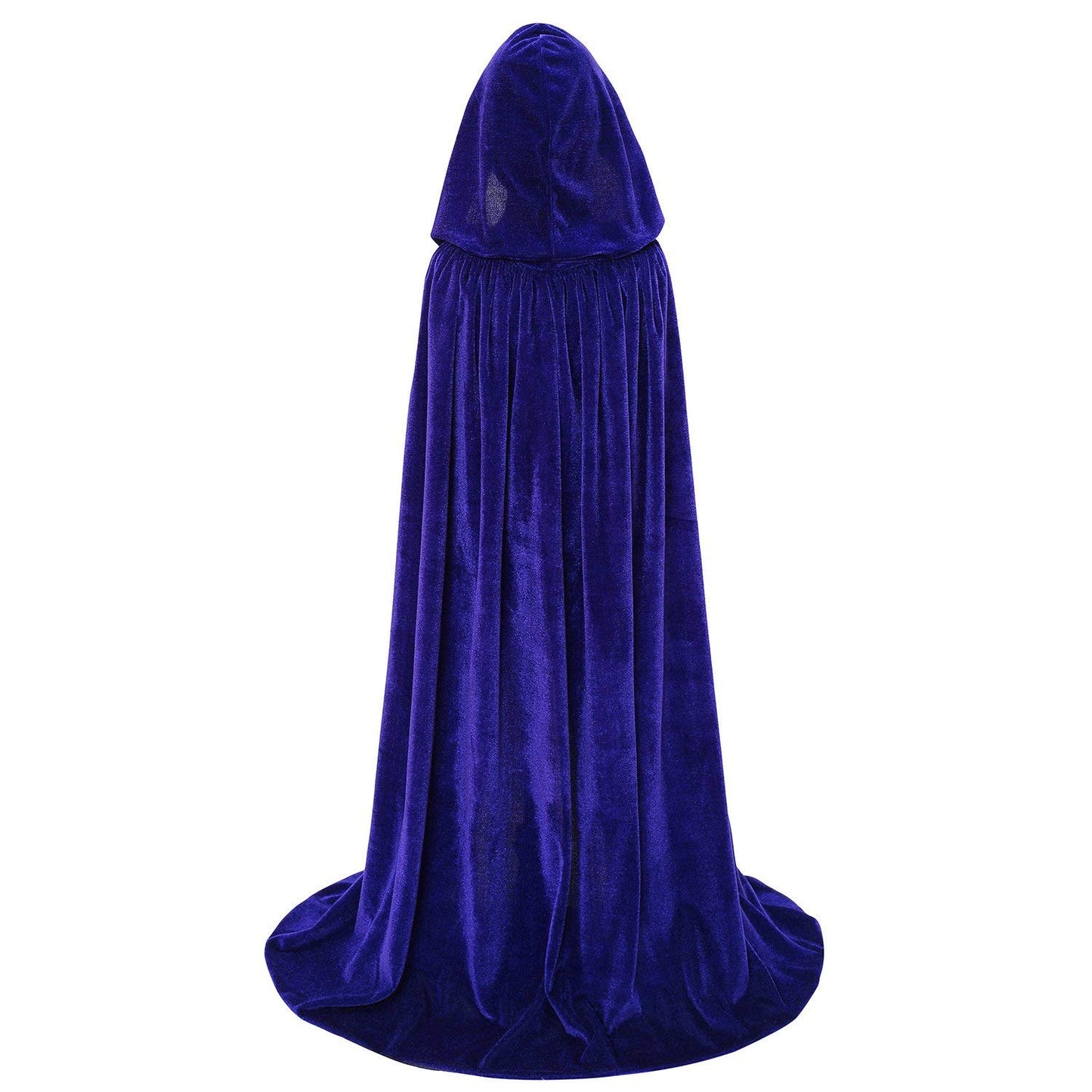 Makroyl Kids Velvet Cloak Cape With Hooded For Halloween Christmas Cosplay Costumes (Small, Blue)