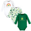 Hudson Baby Unisex Baby Cotton Long-Sleeve Bodysuits St Patricks Rainbow, 9-12 Months