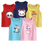 Minicult Kids Cotton Regular Fit Vests In Cute Character Prints (Yellow)(Pack Of 5)(23 Years)