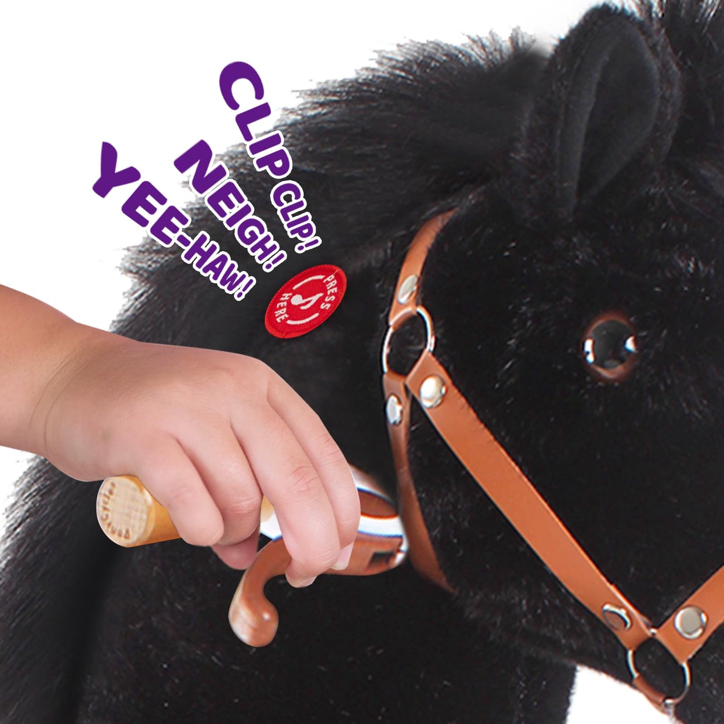 PonyCycle Ride on Pony Toy Spring Horse Classic Model U (with Brake/ 36 Height/Size 4 for Age 4-8) Horse Rider Toys Bouncy Anima