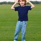 Cosland Boys Navy T-Shirts Kids 100% Cotton Plain Tee, X-Small