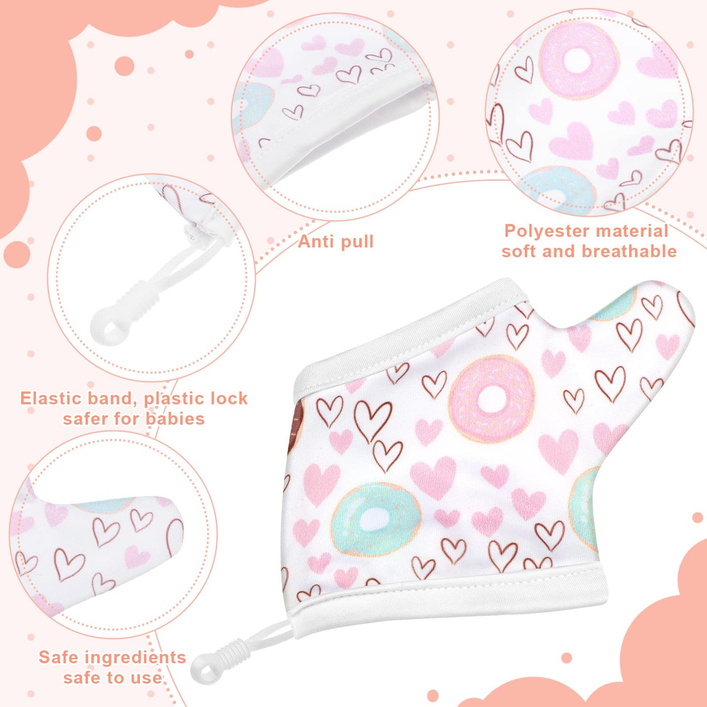 Seematn 4 Pairs Thumb Sucking Stop For Kids Breathable Thumb Suck Guard For Baby Toddler Stop Sucking Fingers Nail Biting Gloves