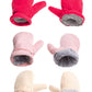 Baby Toddler Mittens Boys Girls Winter Outdoor Gloves Kids Easy-On Fleece Warm Mittens Pink Rose Khaki 3 Pairs M(1-2 Years)