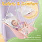 Canvas Baby Swing For Infants To Toddlers,Indoor Outdoor Wooden Hanging Swing Seat With Safety Belt And Mounting Hardware, Suita