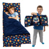 Toddler Nap Mat with Pillow and Blanket, Preschool, Nursery Sleeping Mat, Portable Bed for Kids, Ultra Soft Cotton, Fleece, Mink